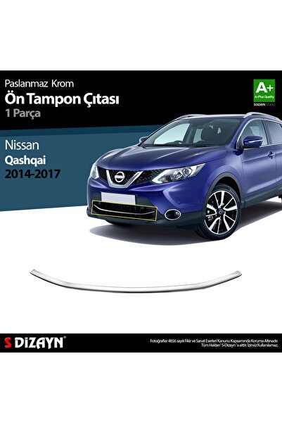 1_org_zoom-9318.jpg S-Dizayn Nissan Qashqai Krom Ön Tampon Çıtası 2014-2017 6613190 - Görsel 1