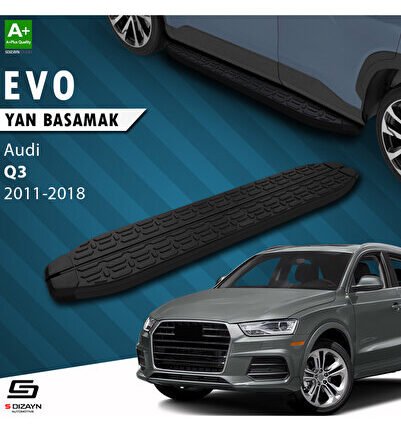 S-Dizayn Audi Q3 8U Evo Siyah Yan Basamak 173 Cm 2011-2018 A+ Kalite