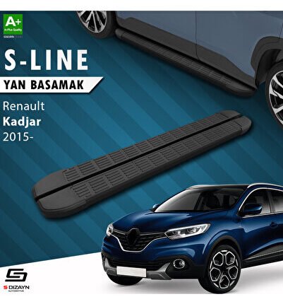 Renault Kadjar S-Line Siyah Yan Basamak 173 Cm 2015-2022 A+ Kalite RE-KJ1-YBS-SL-SA-173