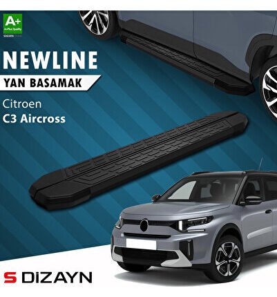 S-Dizayn Citroen C3 Aircross 2 NewLine Siyah Yan Basamak 183 Cm 2024 Üzeri A+ Kalite CI-C3A2-YBS-NW-