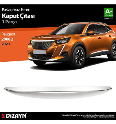 S-Dizayn Peugeot 2008 2 Krom Kaput Çıtası 2020-2023 6923240