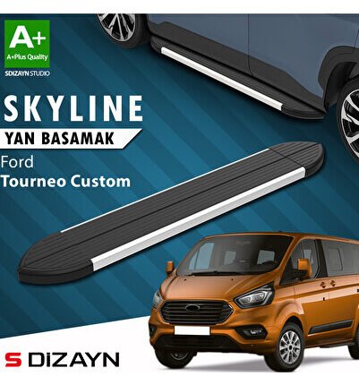 Ford Tourneo Custom Kısa Şase Skyline Aluminyum Yan Basamak 203 Cm 2012-2023 A+ Kalite FO-TC1-KS-YBS