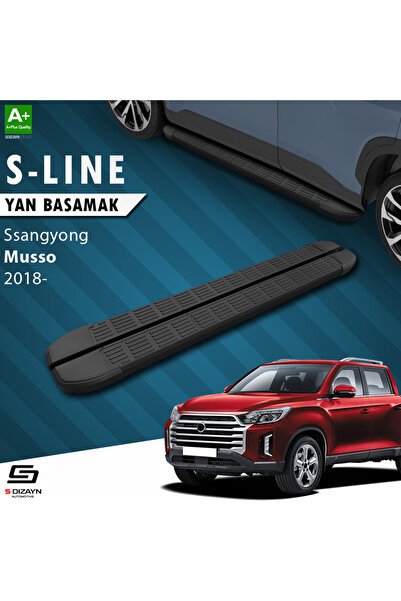 1_org_zoom-9348.jpg Ssangyong Musso S-Line Siyah Yan Basamak 203 Cm 2018 Üzeri A+ Kalite SS-MU1-YBS-SL-SA-203 - Görsel 1