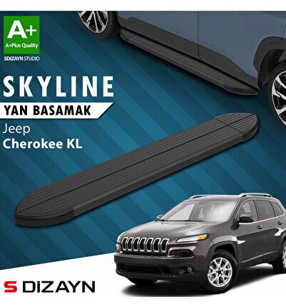 Jeep Cherokee KL Skyline Siyah Yan Basamak 173 Cm 2013-2023 A+ Kalite JE-KL1-YBS-SKY-SA-173-E