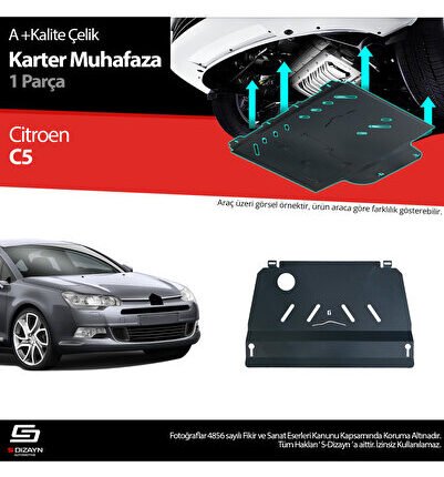S-Dizayn Citroen C5 1.6 Otomatik Ve Manuel Vites Çelik Karter Muhafaza Koruma 2008-2017 A+ Kalite CI