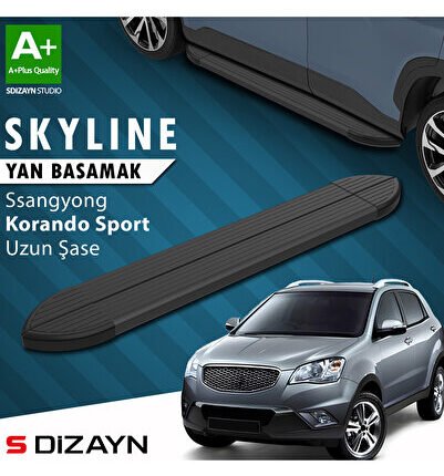 Ssangyong Korando Sport Skyline Siyah Yan Basamak 203 Cm 2010-2019 A+ Kalite SS-KO1S-YBS-SKY-SA-203