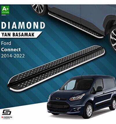 S-Dizayn Ford Connect 2 Diamond Krom Yan Basamak 183 Cm 2014-2023 A+ Kalite FO-CO2-YBS-DKR-183