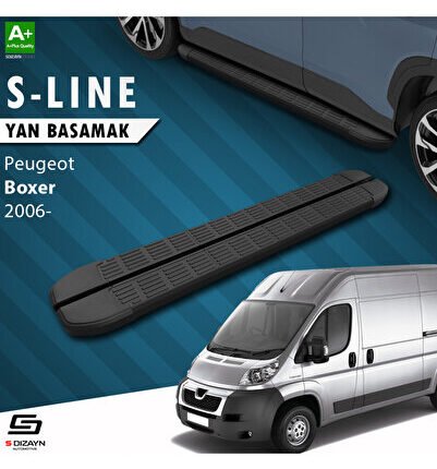 Peugeot Boxer 3 Kısa Şase S-Line Siyah Yan Basamak 203 Cm 2006 Üzeri A+ Kalite PE-BX3-KS-YBS-SL-SA-2