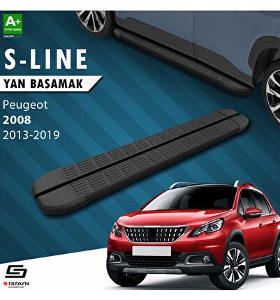 Peugeot 2008 S-Line Siyah Yan Basamak 173 Cm 2013-2019 A+ Kalite PE-281-YBS-SL-SA-173