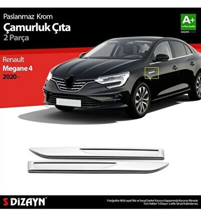 S-Dizayn Renault Megane 4 Krom Çamurluk Sinyal Çıtası 2 Prç. 2020 Üzeri