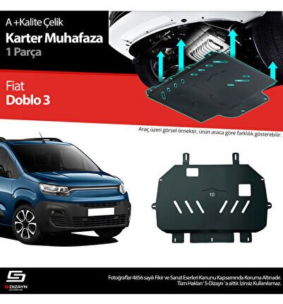 S-Dizayn Fiat Doblo Çelik Karter Muhafaza Koruma 2023 Üzeri A+ Kalite FI-DB3-CKM