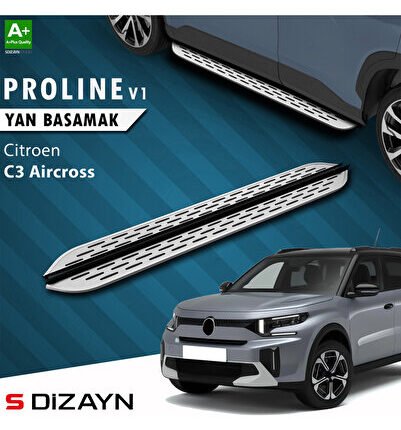 S-Dizayn Citroen C3 Aircross 2 OEM Still Pro V1 Aluminyum Yan Basamak 183 Cm 2024 Üzeri A+ Kalite CI