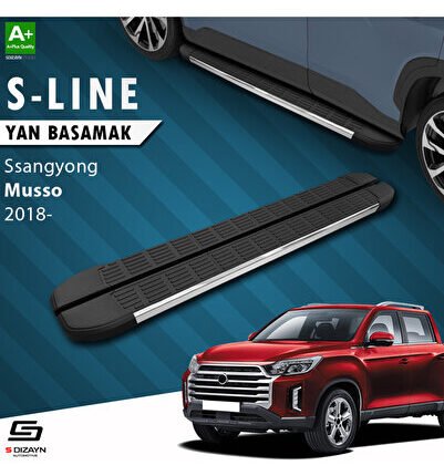 Ssangyong Musso S-Line Krom Yan Basamak 203 Cm 2018 Üzeri A+ Kalite SS-MU1-YBS-SL-KA-203