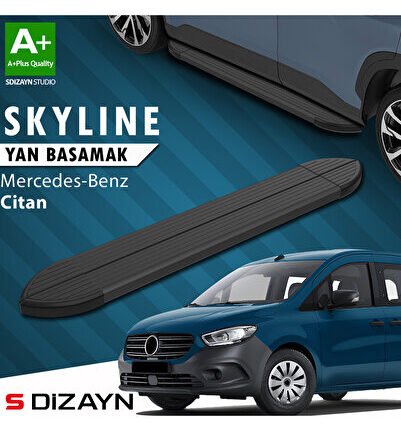 Mercedes Citan Skyline Siyah Yan Basamak 193 Cm 2012-2021 A+ Kalite MR-CT1-YBS-SKY-SA-193
