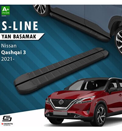 Nissan Qashqai 3 S-Line Siyah Yan Basamak 173 Cm 2021 Üzeri A+ Kalite NI-QS3-YBS-SL-SA-173-E