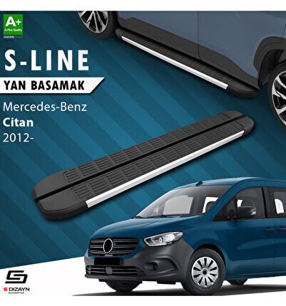 Mercedes Citan S-Line Aluminyum Yan Basamak 193 Cm 2012-2021 A+ Kalite MR-CT1-YBS-SL-AL-193