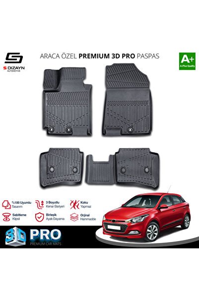 1_org_zoom-9649.jpg S-Dizayn Hyundai i20 3D Pro Havuzlu Paspas 2014-2018 A+ Kalite - Görsel 1