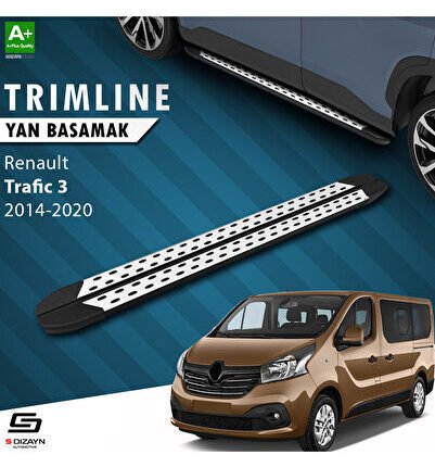 S-Dizayn Renault Trafic 3 Kısa Şase TrimLine Gri Yan Basamak 230 Cm 2014-2020 A+ Kalite RE-TR3-KS-YB