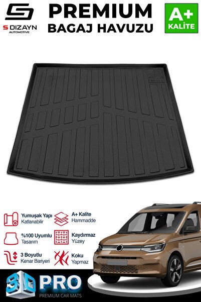 1_org_zoom-9658.jpg S-Dizayn VW Caddy 3D Pro Bagaj Havuzu 2020 Üzeri A+ Kalite - Görsel 1