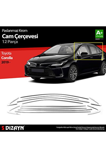 1_org_zoom-9685.jpg S-Dizayn Toyota Corolla Krom Cam Çerçevesi 12 Prç. 2019 Üzeri - Görsel 1