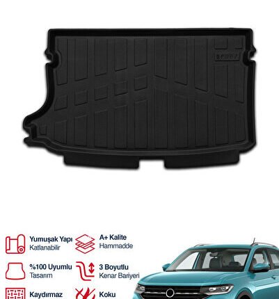 S-Dizayn VW T-Cross 3D Pro Bagaj Havuzu 2022 Üzeri A+ Kalite