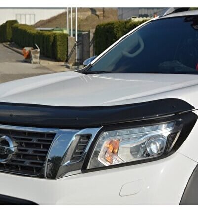 Nissan Navara Ön Kaput Koruma Rüzgarlığı 3mm Akrilik (abs) Parlak Siyah Deflektör 2016-2020