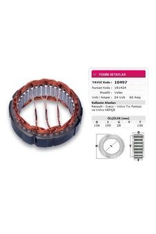 STATOR VALEO TIP 24V 60A RENAULT VOLVO TIR FANTUZI VOLVO KEPCE NURSAN 181424 YAVUZ 10 497