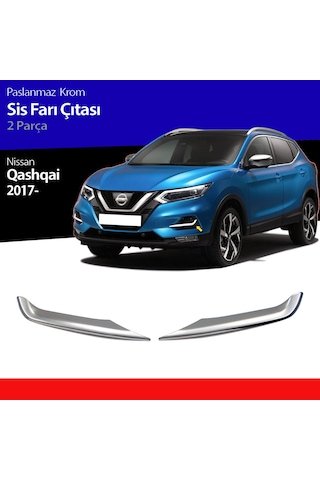 IMG-1069719669381352667.jpg Nissan Qashqai Sis Farı Çerçevesi Kromu Nikelajı 2017 Sonrası - Görsel 1
