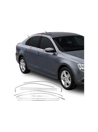 Volkswagen Jetta Krom Cam Çerçevesi Set 2012-2018 12 Parça