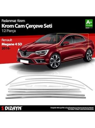 Renault Megane 4 Sd Krom Cam Çerçevesi 12 Prç. 2016 Üzer