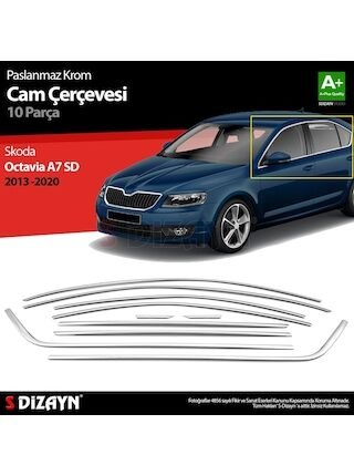Skoda Octavia A7 Sd Krom Cam Çerçeve Seti 10 Prç 2013-2020 A+ Kalite