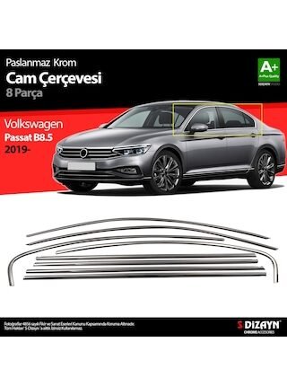 Vw Passat B8.5 Krom Cam Çerçeve 8 Parça 2019 ve Üzeri S-