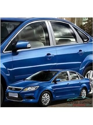 Ford Focus 2 Sedan Uyumlu Krom Cam Çıtası Seti