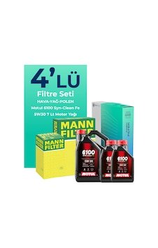 Mann Ford Transit Custom 2.2 Dizel Filtre Bakım Seti Motul Motor Yağlı (2012-2019) 4 Lü