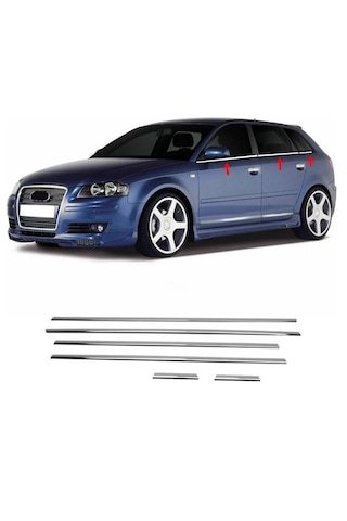 IMG-1360366555888174738.jpg Audi A3 Krom Cam Çıtası 6 Parça 2003-2012 Arası P.çelik - Görsel 1