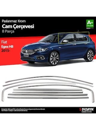 Fiat Egea Hb Krom Cam Çerçevesi 8 Prç. 2015 Üzeri