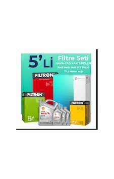 Filtron Ford Tourneo Custom 2.2 Dizel Filtre Bakım Seti Shell Motor Yağlı (2012-2019) 5 Li