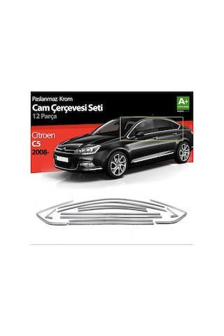 IMG-1817054797803175627.jpg Citroen C5 Krom Cam Çerçeve Seti 12 Prç 2008 Üzeri Bütü - Görsel 1