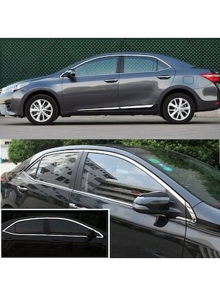 Toyota Corolla Uyumlu 2013-2018 Cam Çıtası Nikelaj Tam Set