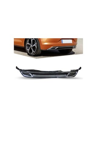 IMG-1969387703132655963.jpg Volkswagen Polo R Line Arka Tampon Difüzörü 2018 Sonrası Mk6 - Görsel 1