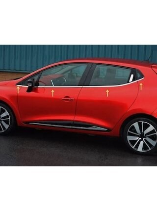 Renault Clio 4 HB Krom Cam Çıtası 8 prç. P. Çelik 2012-2018