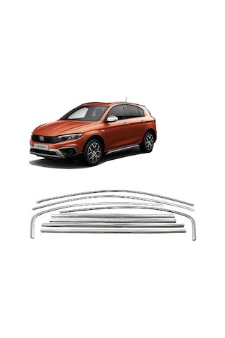 IMG-1993074296078936530.jpg Fiat Egea Cross Cam Çıtası Komple Set Çerçevesi Kromu Nikelajı - Görsel 1