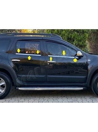 Dacia Duster Krom Cam Çıtası 2010-2017 4 Parça Paslanmaz