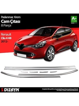 Renault Clio 4 Hb Krom Cam Çıtası 8 Prç. 2012 Üzeri