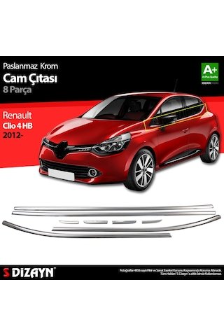 IMG-2185747437710149134.jpg Renault Clio 4 Hb Krom Cam Çıtası 8 Prç. 2012 Üzeri - Görsel 1