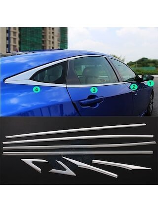 Honda Civic Fc5 8 Parça Krom Cam Çıtası 2016 - 2021 Mükemmel Mlz.