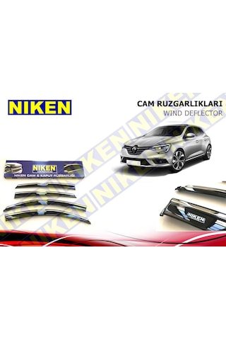 IMG-2273073875821396564.jpg Renault Megane 4 Hb Kromlu Cam Rüzgarlığı Niken 2016-2017-2018 - Görsel 1