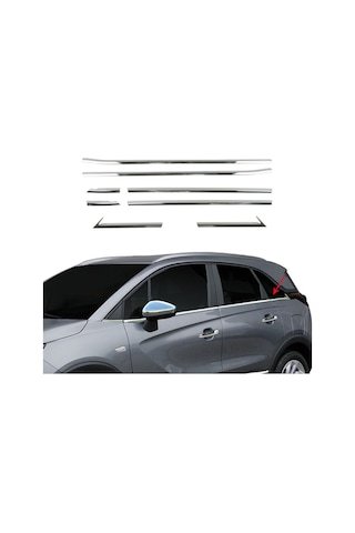 IMG-2287257834639407155.jpg Opel Crossland X Cam Çıtası Komple Set Çerçevesi Kromu Nikelajı - Görsel 1