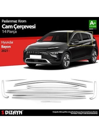 Hyundai Bayon Krom Cam Çerçevesi 14 Prç. 2021 Üzeri A+ Kalite