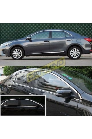 IMG-2372144130765174197.jpg Toyota Corolla Uyumlu Krom Cam Çerçevesi Set 2013-2018 14 Parça - Görsel 1